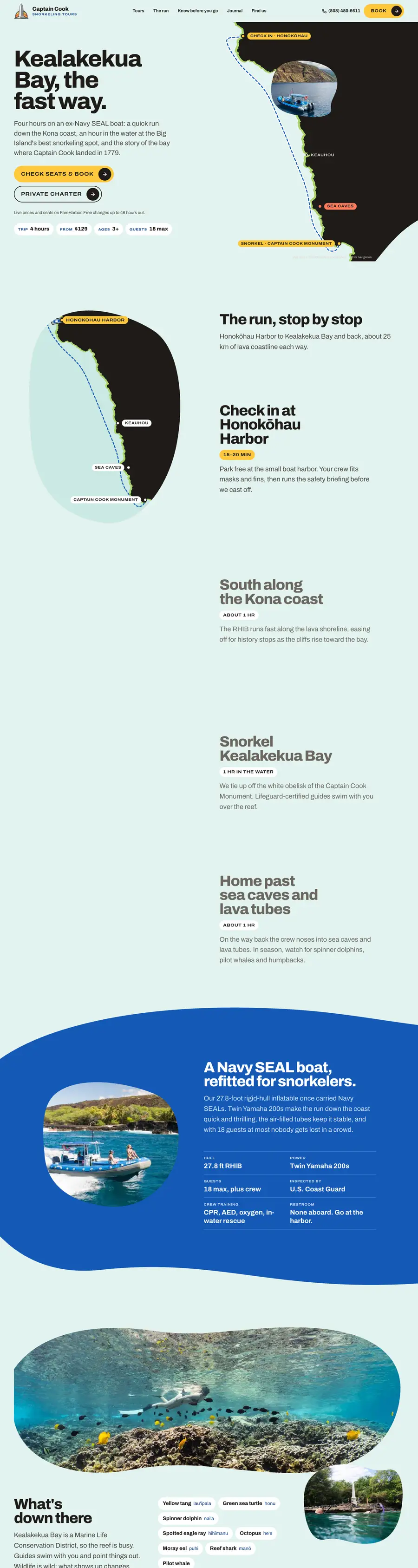 Captain Cook Snorkeling Tours homepage